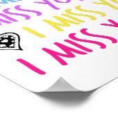 Colorful vibrant herhaalde dat ik je mis. poster (Hoek)