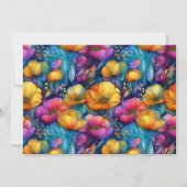 Colorful Vibrant Poppy Flower 50th Birthday Photo Kaart (Achterkant)