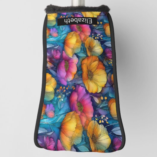 Colorful Vibrant Poppy Personalized Golfheadcover (Draai 90)