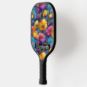 Colorful Vibrant Poppy Personalized Pickleball Paddle (Links)