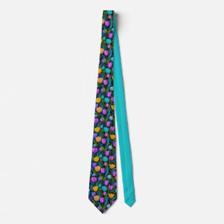 Colorful Vibrant Tulip Floral Pattern Stropdas