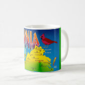 Colorful Vibrant  Virginia Map Mug Koffiemok (Voorkant rechts)