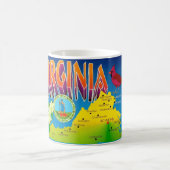 Colorful Vibrant  Virginia Map Mug Koffiemok (Center)