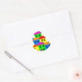 Colorful Village Ronde Sticker (Envelop)