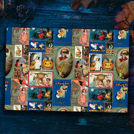 Colorful Vintage Halloween Card Collage Tissuepapier