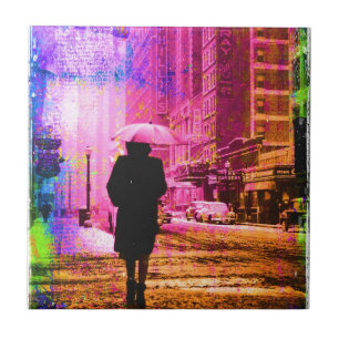 Colorful Vintage Kansas City Tegeltje