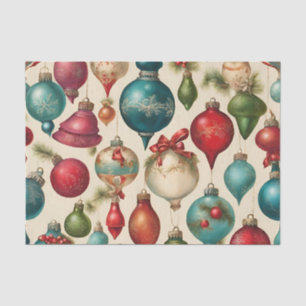 Colorful Vintage-kerstversieringen Tissuepapier