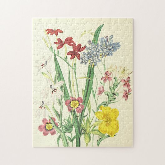 Colorful Vintage Look Flowers Puzzle Legpuzzel (Verticaal)