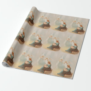 Colorful vintage Mary with baby Jesus gift paper Cadeaupapier