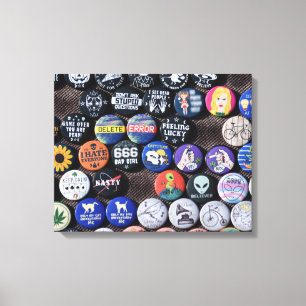Colorful Vintage Retro Badge Collectie Canvas Afdruk