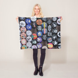 Colorful Vintage Retro Badge Collectie Fleece Deken