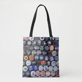 Colorful Vintage Retro Badge Collectie Tote Bag