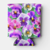 Colorful Violets Pansy Flower Pattern Blikjeskoeler (Voorkant)