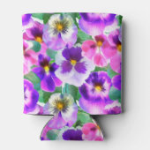 Colorful Violets Pansy Flower Pattern Blikjeskoeler (Achterkant)