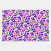 Colorful Violets Pansy Flower Pattern Inpakpapier Vel (Voorkant 3)