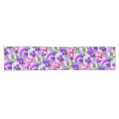 Colorful Violets Pansy Flower Pattern Korte Tafelloper (Horizontaal)