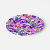 Colorful Violets Pansy Flower Pattern Papieren Bordje (Gekanteld)