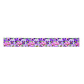 Colorful Violets Pansy Flower Pattern Satijnen Lint (Voorkant)