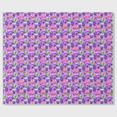 Colorful Violets Pansy Flowers Pattern Cadeaupapier (Vlak)