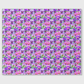 Colorful Violets Pansy Flowers Pattern Cadeaupapier (Vlak)