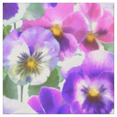 Colorful Violets Pansy Flowers Pattern Stof (Close Up)