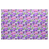 Colorful Violets Pansy Flowers Pattern Stof (Fat Quarter)