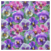 Colorful Violets Pansy Flowers Pattern Stof (Swatch)