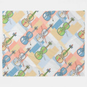 Colorful Violin Blocks Fleece Deken (Voorkant (Horizontaal))