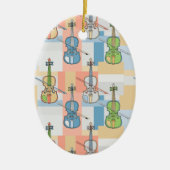 Colorful Violin Blocks Keramisch Ornament (Voorkant)