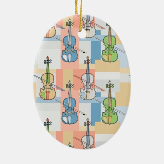 Colorful Violin Blocks Keramisch Ornament (Achterkant)