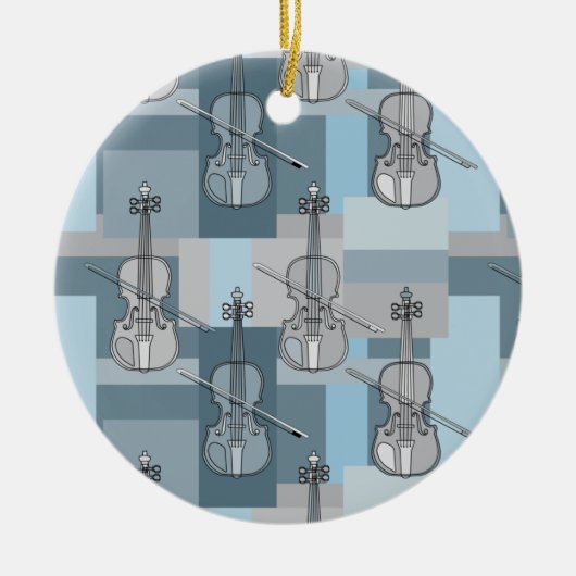 Colorful Violin Blocks Keramisch Ornament (Voorkant)