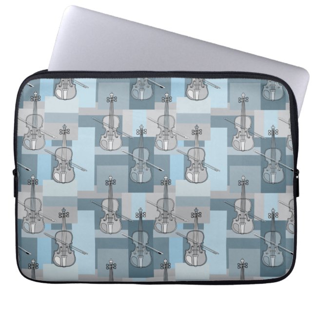 Colorful Violin Blocks Laptop Sleeve (Voorkant)