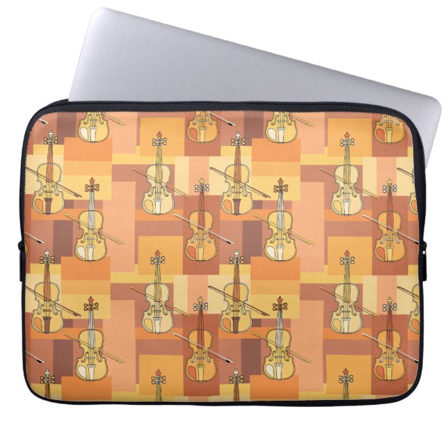 Colorful Violin Blocks Laptop Sleeve (Voorkant)