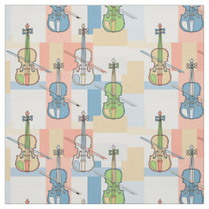 Colorful Violin Blocks Stof