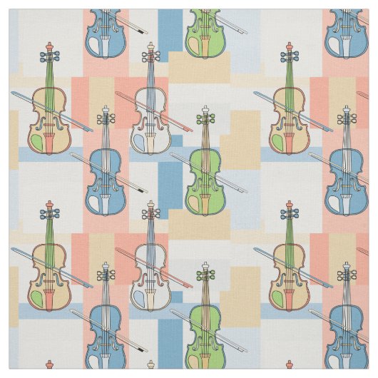 Colorful Violin Blocks Stof (Swatch)