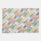 Colorful Violin Blocks Theedoek (Horizontaal)
