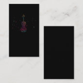 Colorful Violin Player Musical Notes String Instru Visitekaartje (Voorkant / Achterkant)