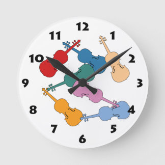 Colorful Violin Ronde Klok