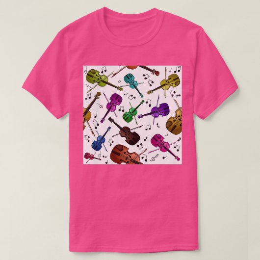 Colorful Violin Seamless Pattern T-shirt (Design voorkant)