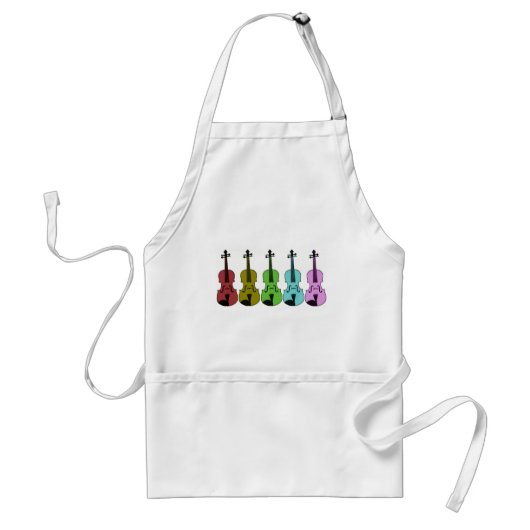 Colorful Violin Standaard Schort (Voorkant)
