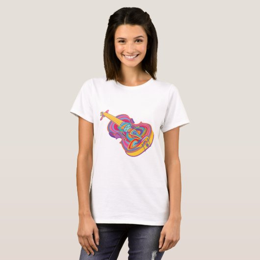 Colorful Violin T-shirt (Voorkant volledig)