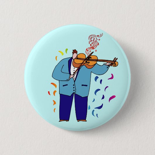 Colorful Violinist Button (Voorkant)