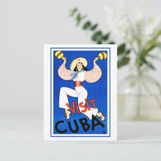 Colorful Visit Cuba Dancer Briefkaart (Staand voorkant)