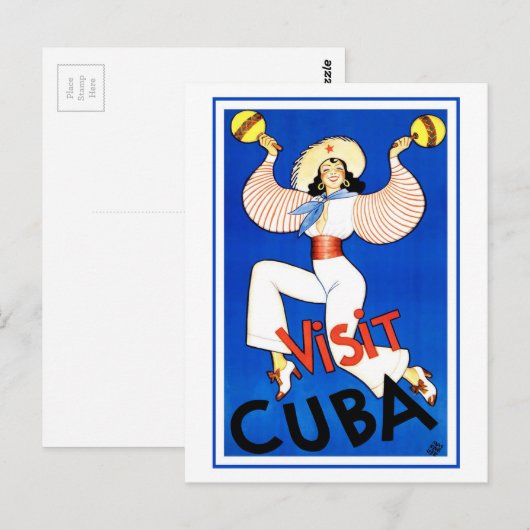 Colorful  Visit Cuba Dancer Briefkaart (Voorkant / Achterkant)