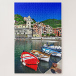 Colorful Vist Boats Cinque Terre Italy Reis Legpuzzel<br><div class="desc">Deze mooie puzzel met de thema's is voorzien van een kleurrijke en historische vissersstad in Cinque Terre,  Italië #italië #italiaans #italianriviera #cinqueterre #jigzaag #jigsawpuzzle #puzzle</div>