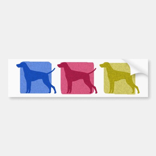 Colorful Vizsla Silhouettes Bumpersticker (Voorkant)