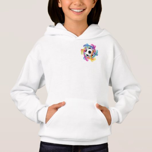 Colorful Voetbal Girls Hoodie (Voorkant)