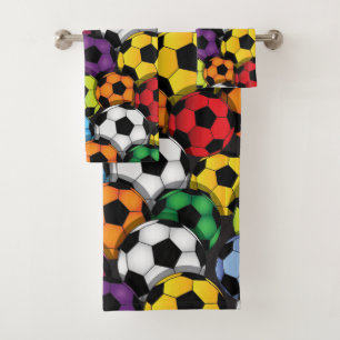 Colorful Voetballen Design Bath Towel Set Bad Handdoek