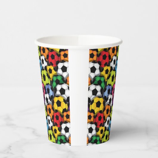 Colorful Voetballen Design Cup Papieren Bekers (Links)