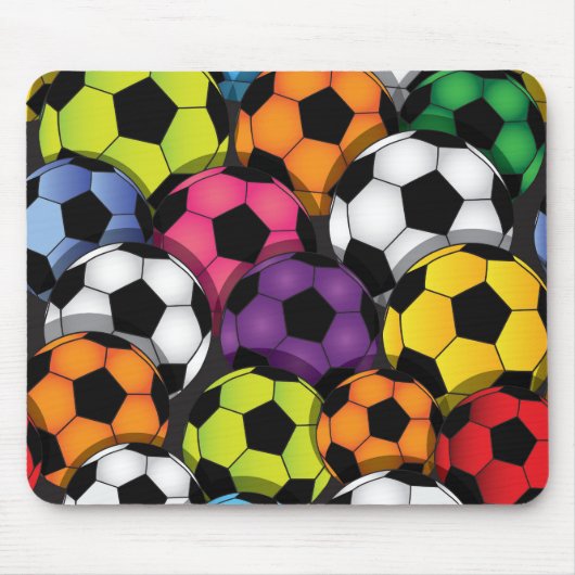 Colorful Voetballen Design Mousepad Muismat (Voorkant)